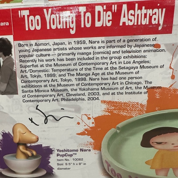 YOSHITOMO NARA “TOO YOUNG TO DIE” ASHTRAY-AUTHENTIC W/ ORIGINAL box - Picture 4 of 5